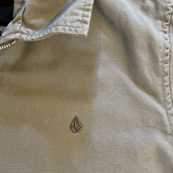 Volcom Tan Sherpa Lined Jacket Men’s‎ Size M Fleece Trucker Style “True To This" - Picture 10 of 13